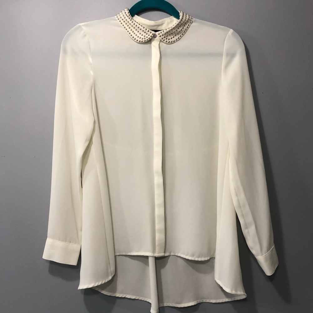 H&M women’s blouse with gold stud detail